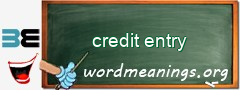 WordMeaning blackboard for credit entry